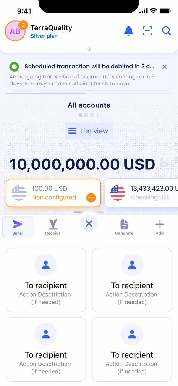 App: actions submenu, second option