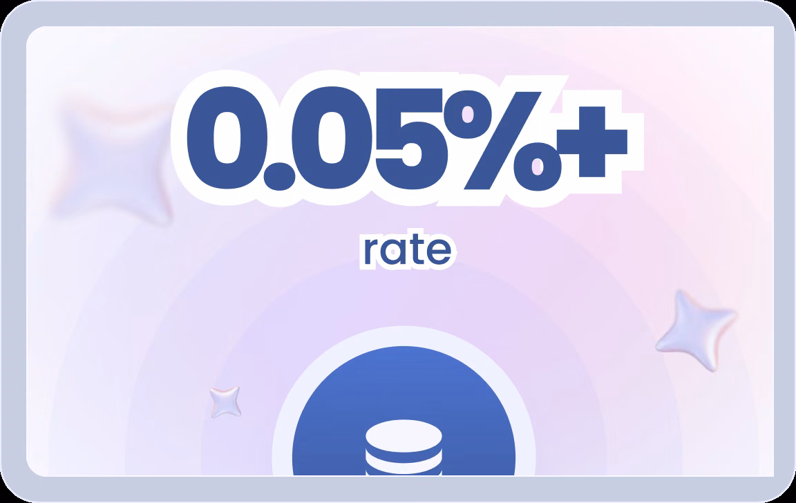 Card: 0.05%+ rate