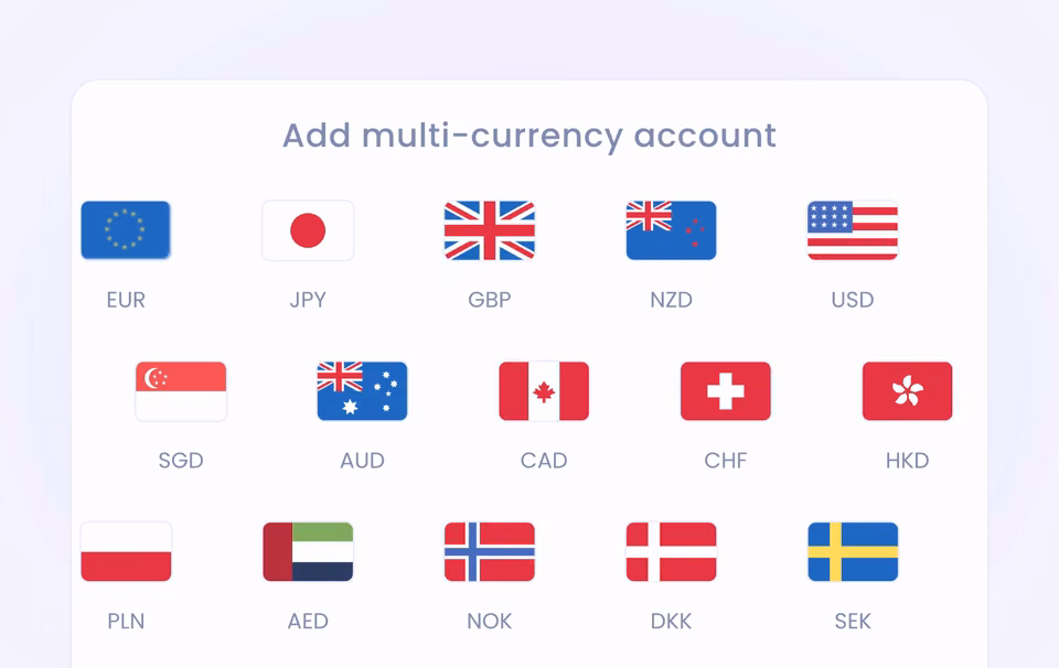 Adding a multi-currency account